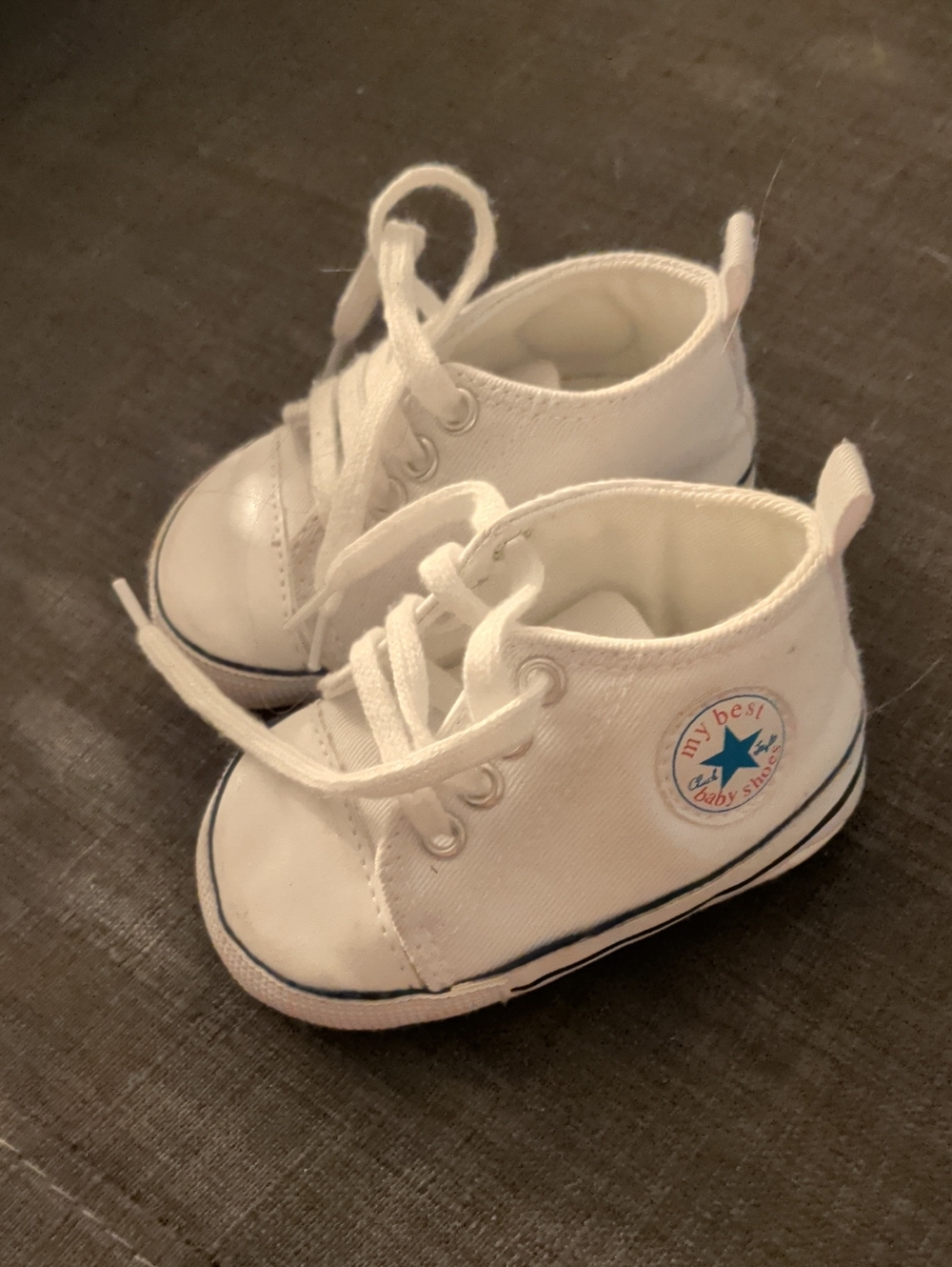 White Canvas Baby High-Top Sneakers